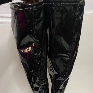 Open toe Knee-high Leather Boots